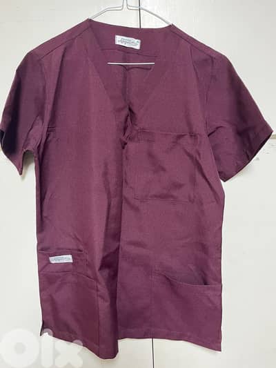 Medical Scrub Set – Burgundy Blue (Top & Pants)