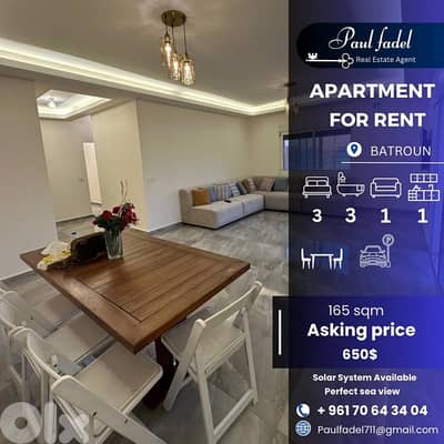 apartment for rent with perfect sea view