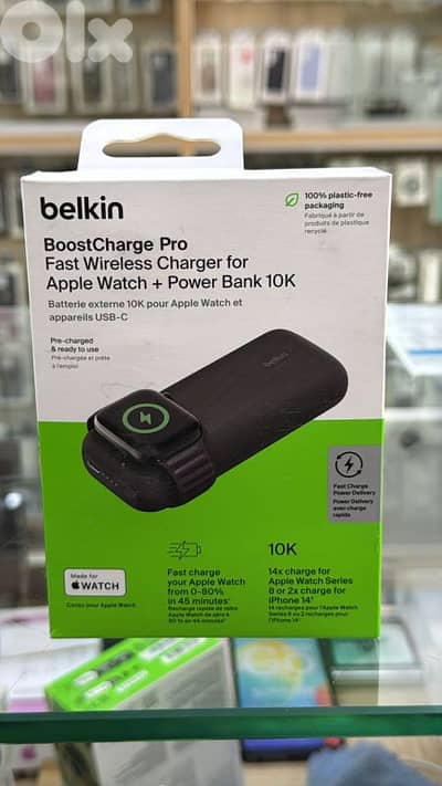 Belkin boostcharge pro power bank for apple watch 10k usb-c black