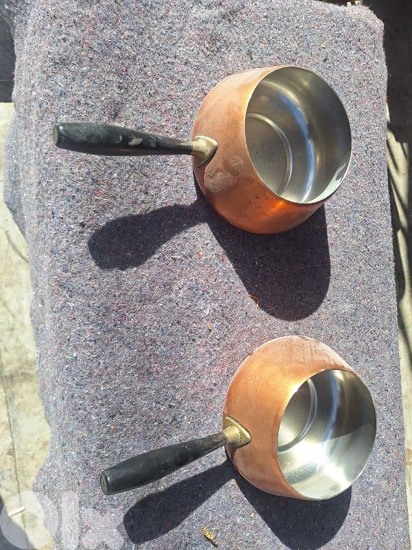 مقلاية عدد٢ نحاس احمر شغل الماني قديم 1