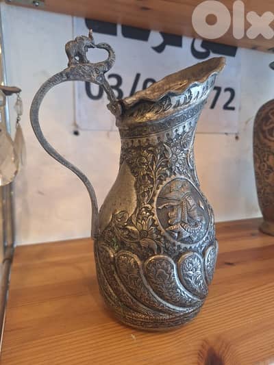 ابريق اصفهاني مفضض رائع جدا نقش يدوي إبرة ناعم جدا