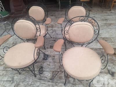 كراسي فيرفورجي انتيك عدد٤ شغل يدوي