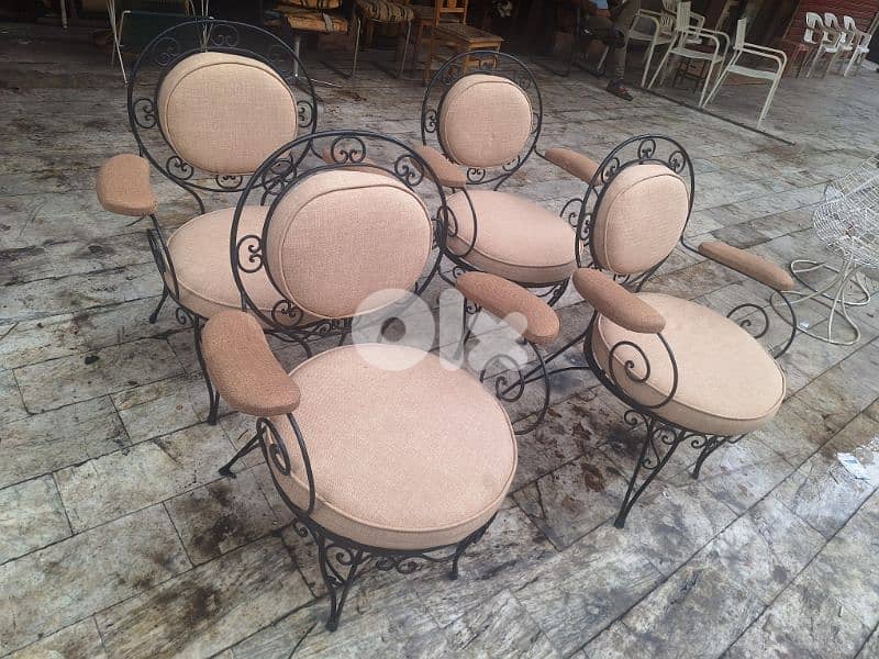 كراسي فيرفورجي انتيك عدد٤ شغل يدوي 3