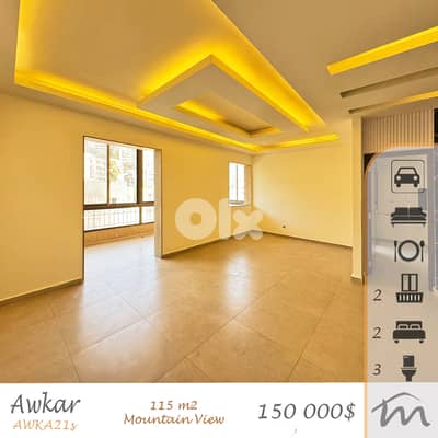 Awkar | Building Age 5 | 2 Master Bedrooms Apartment | Mountain View