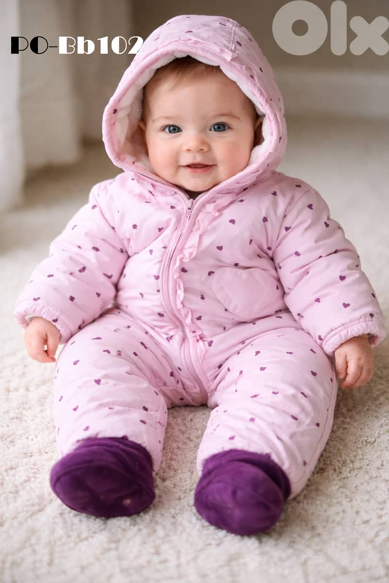 Babies' Lined Rain Overall, Snowsuit 1