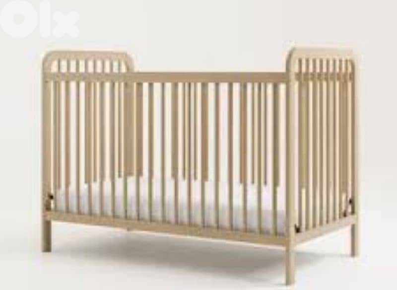kids wooden crib bed سرير اطفال خشبي 1