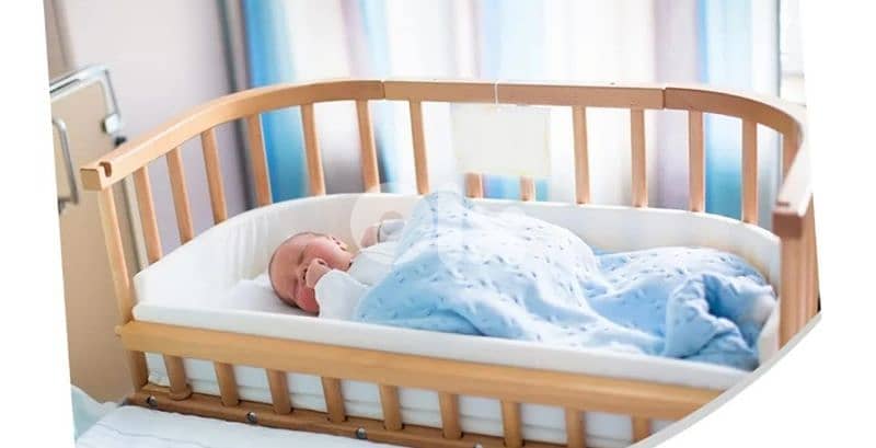 kids wooden crib bed سرير اطفال خشبي 3