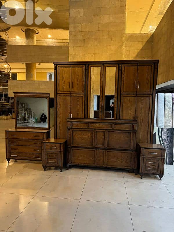 اوضة نوم طابقين شغل توصاية خشب زان ولاتي ملبسة قشرة سنديان 1