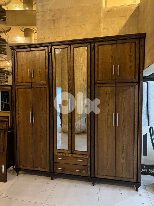 اوضة نوم طابقين شغل توصاية خشب زان ولاتي ملبسة قشرة سنديان 2