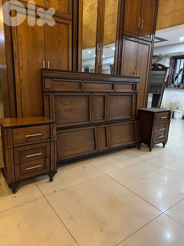 اوضة نوم طابقين شغل توصاية خشب زان ولاتي ملبسة قشرة سنديان 5