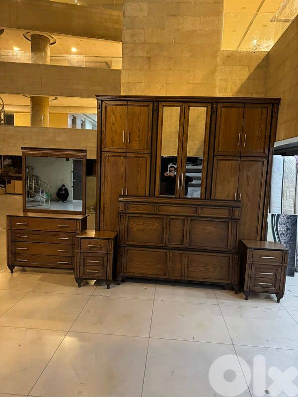 اوضة نوم طابقين شغل توصاية خشب زان ولاتي ملبسة قشرة سنديان 8