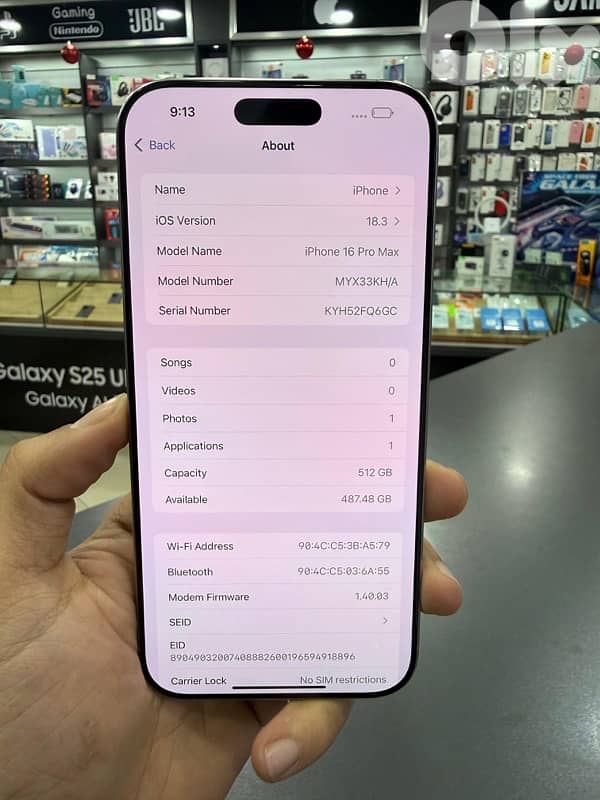 IPHONE 16PROMAX 512GB USED 3