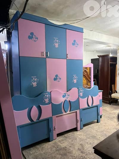 اوضة نوم ولادي 3 تخوت كتير مرتبة