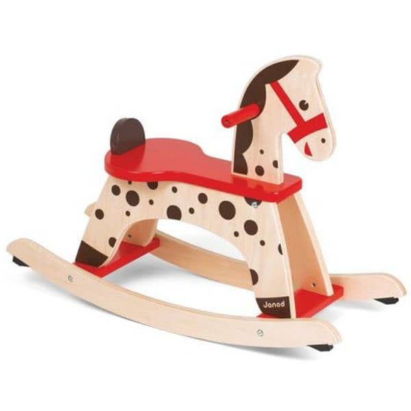 janod rocking horse , real solid wood 1