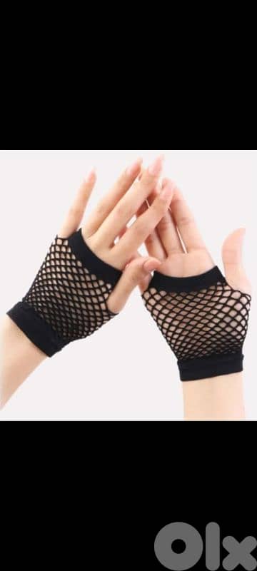 party fishnet fingerless gloves