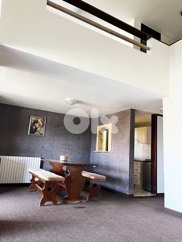 Faqra 120sqm Duplex Chalet + 120spm Garden | 3BR, Chimney, Scenic View 3