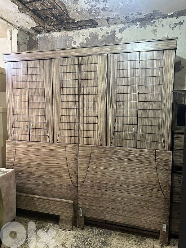 اوضة نوم تختين مفرد ونص 120 سم مع فرشات اتنين شبه جديدة 1