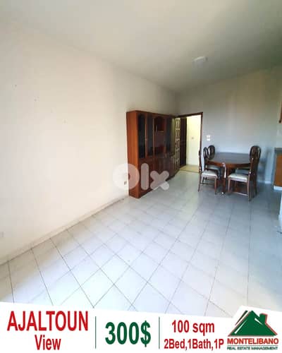 100 sqm Apartment For Rent in Ajaltoun (عجلتون) with View