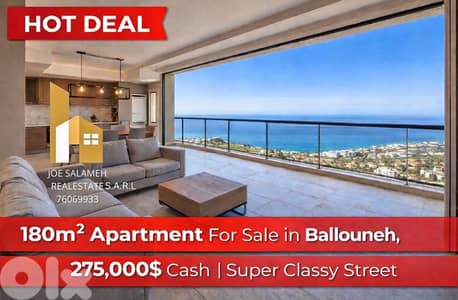 Apartment for sale in Ballouneh 180m2 Sea View High End/بلونة