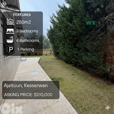 250sqm Apartment for sale in Ajaltoun  Reference: NW25JSAJ250