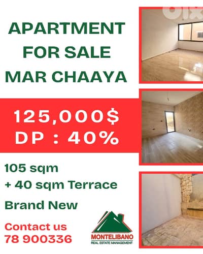 Brand New 105 sqm Apartment For Sale in Mar Chaaya +Installment Plan