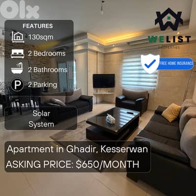 Apartment for rent in Ghadir - Jounieh شقة للايجار في  غدير جونية