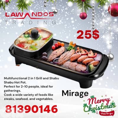 Electric grill pan MIRAGE 2in1