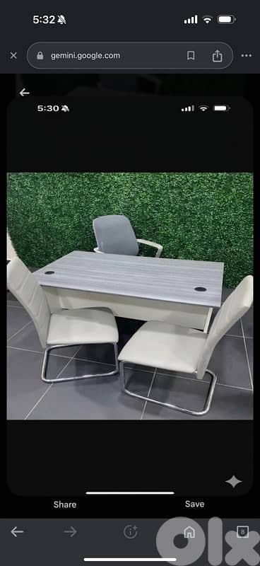 مكتب + كرسة مكتب + ٢ كرسة زبون