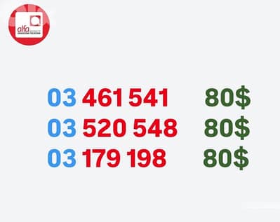 Alfa 03Numbers we deliver all leb