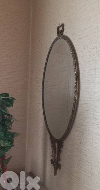 Vintage Miroir en Bronze.