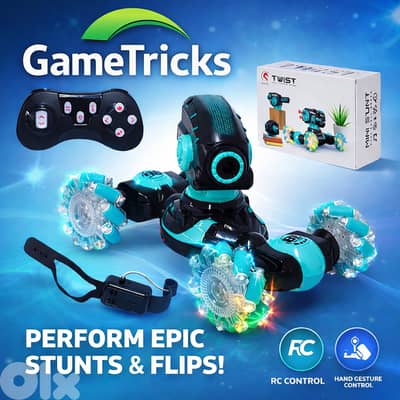 Pill thrower with smart remote control car stunt move with hand motion