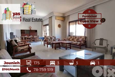 Jounieh 175m2 | Well Maintained | Open View | Rent | Furnished | EH/YV