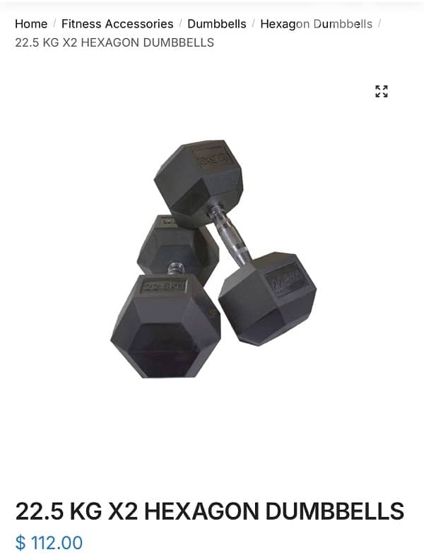 22.5kg PAIR DUMBLES (MINT CONDITION) 2