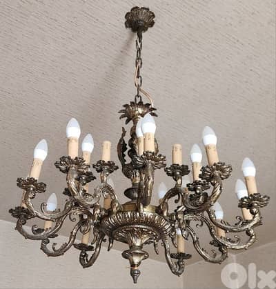 Vintage Chandelier en Bronze.