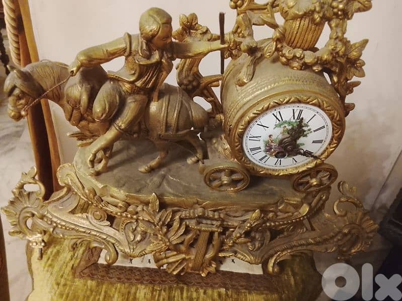 antique french mantel bronze clock from 19th century 5