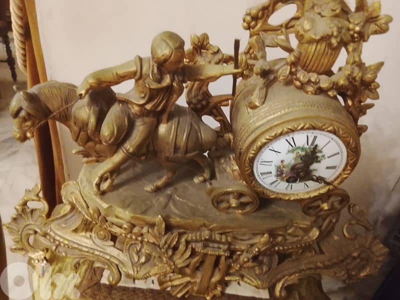 antique french mantel bronze clock from 19th century 6