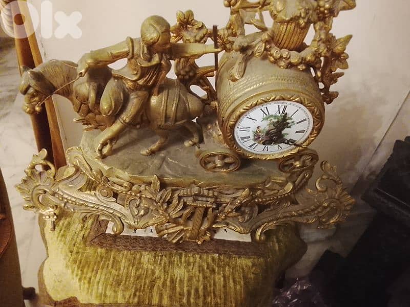 antique french mantel bronze clock from 19th century 7