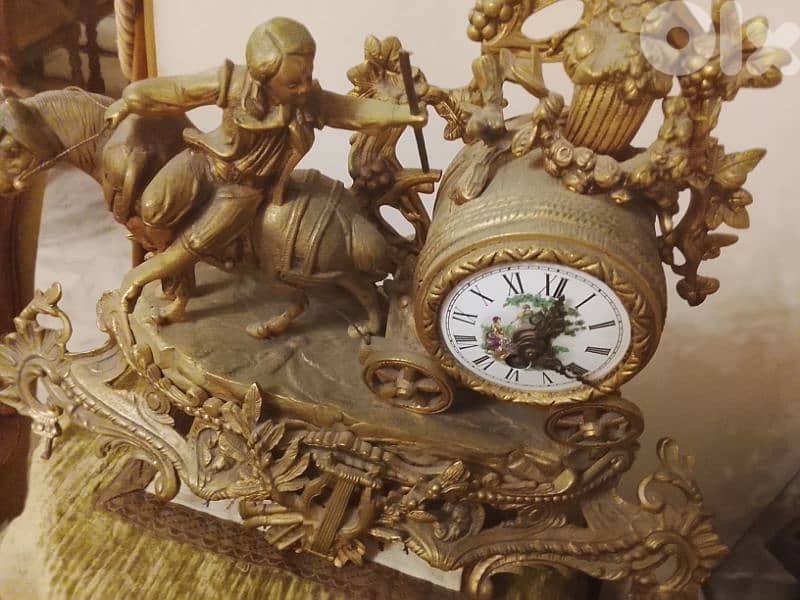 antique french mantel bronze clock from 19th century 10
