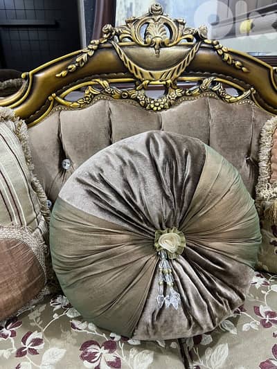 ‏صالون خشب زين مستورد من مصر بعد جديد أربع قطع مع طاولة قزاز