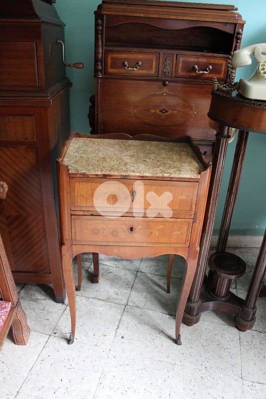 Antique french cabinet with marble top كومود فرنسي انتيك 1