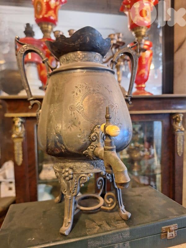 سماور مفضض انجليزي انتيك رائع جدا قديم 1