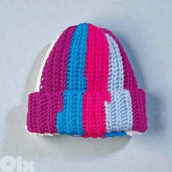 colorful handmade crochet striped hat 1