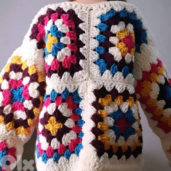 handmade crochet granny square cardigan 2