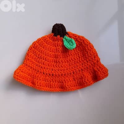 handmade crochet pumpkin hat