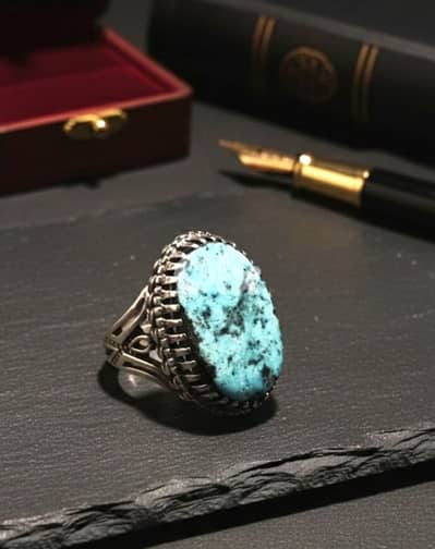 Silver Fairuz Ring | خاتم فضة فيروز