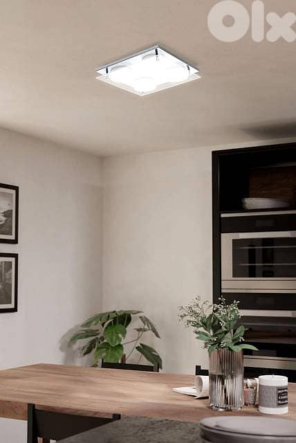 EGLO Abiola Quad LED Ceiling Light – 22×22 cm, 1800 lm Warm White Glow 1