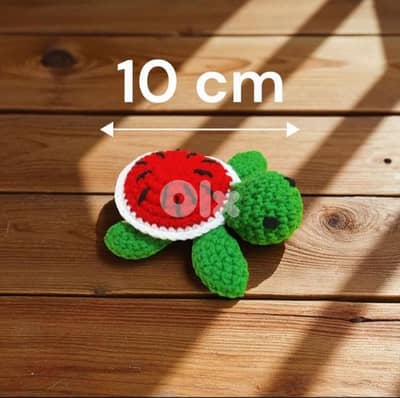 handmade crochet amigurumi watermellon turtle