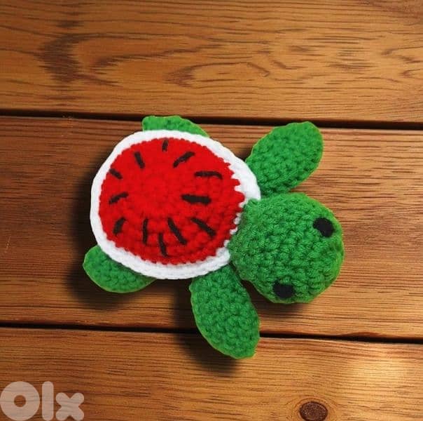 handmade crochet amigurumi watermellon turtle 1