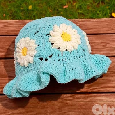 handmade crochet flower bucket hat