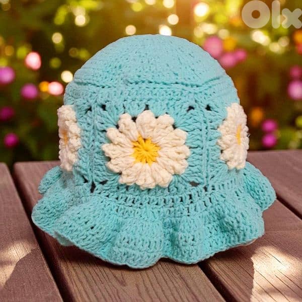 handmade crochet flower bucket hat 1